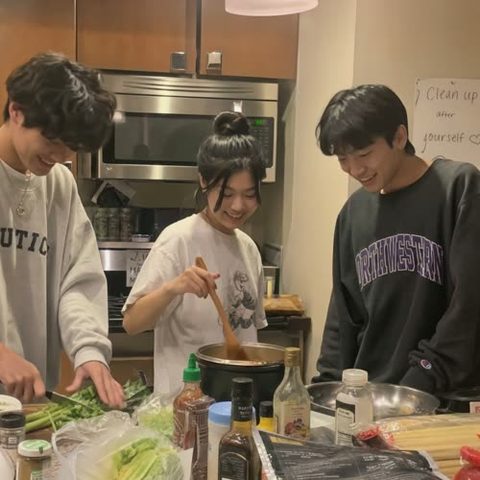roommates cooking together